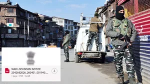 War Lockdown Notice